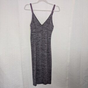 Wilfred Free Vera Midi Dress Soft Heathered Jersey Knit Mauve Purple Medium